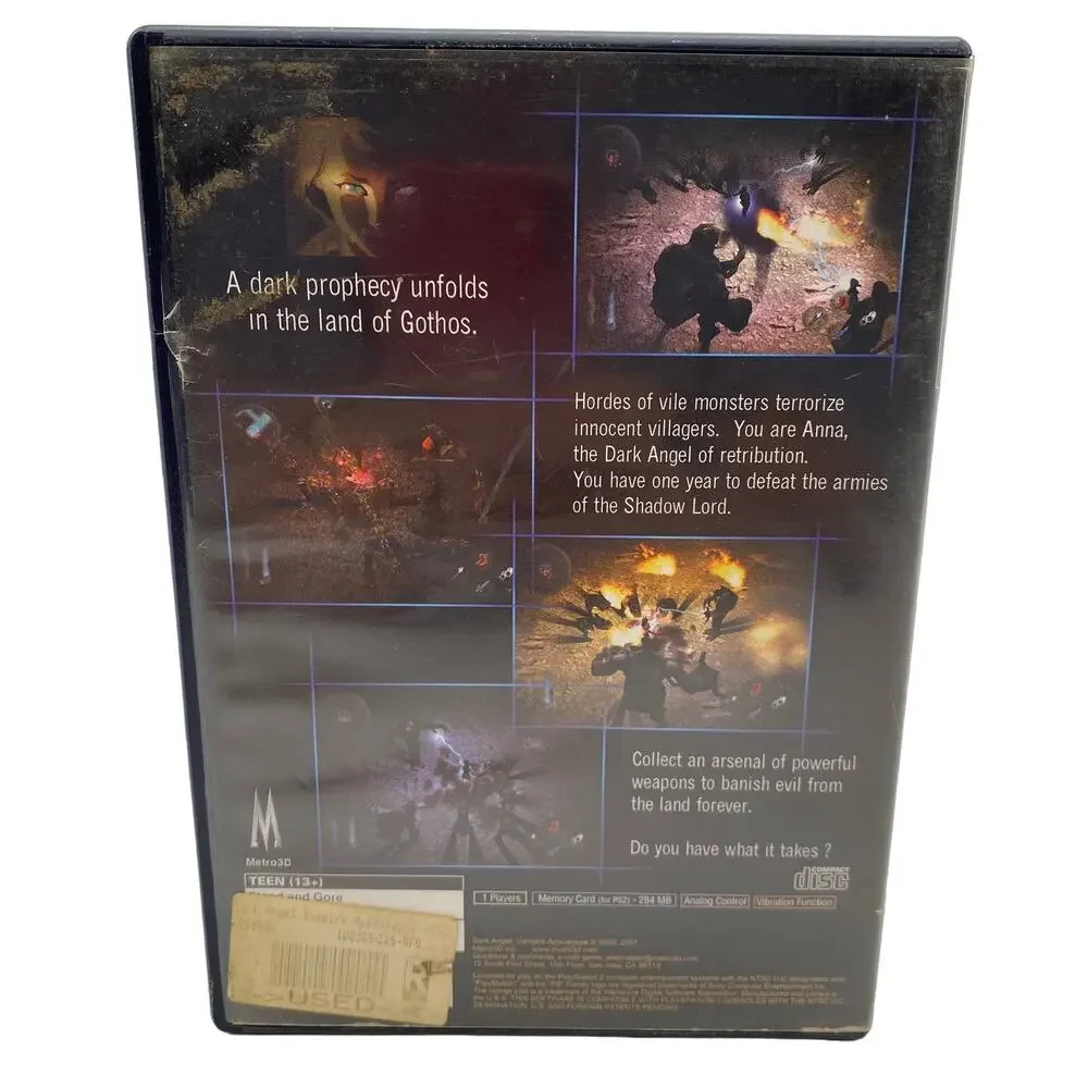Dark Angel: Vampire Apocalypse (Sony PlayStation 2, 2001) PS2 No Booklet